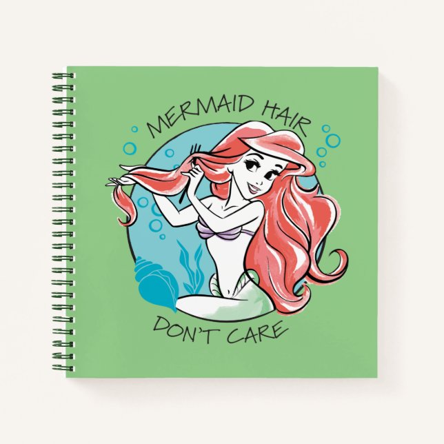 Carnet Ariel "Les cheveux de sirène ne s'en soucient pas" (Devant)