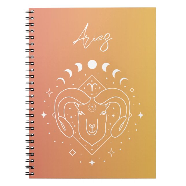 Carnet Aries zodiaque horoscope étoile signe dégradé (Devant)