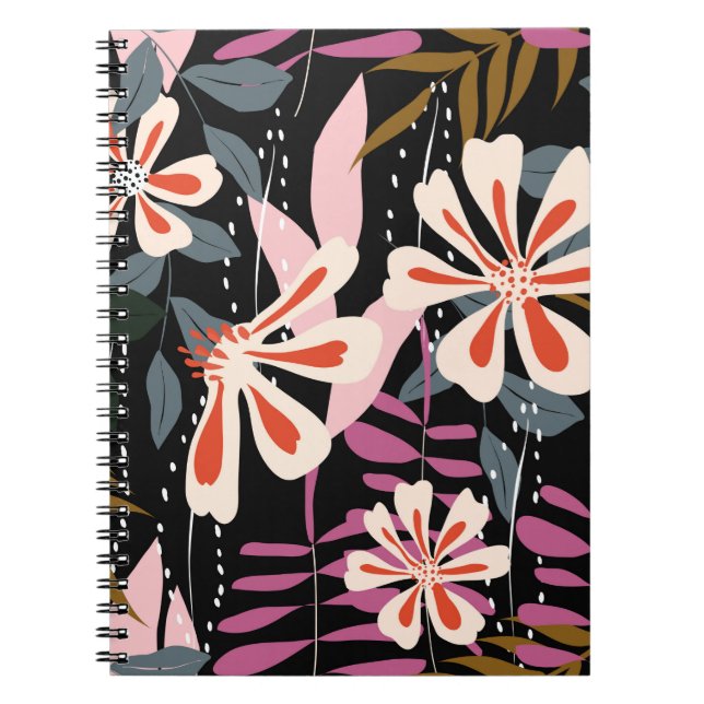 Carnet Armature Abstraite de surface fleurie motif sans s (Devant)