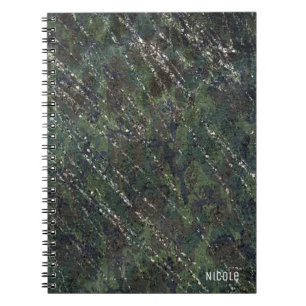 Carnet Armée verte et argentée Camo Sparkle Elégant Glam
