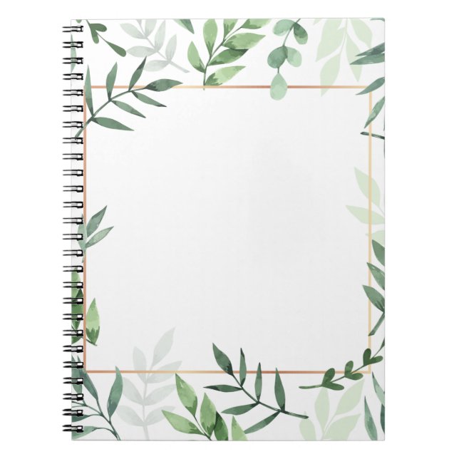 Carnet Arrière - plan d'aquarelle feuille du cadre (Devant)