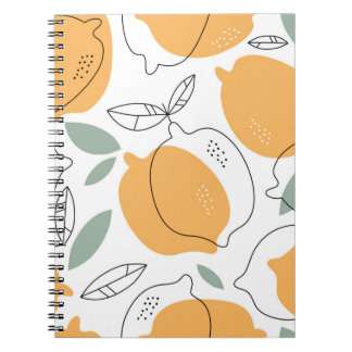 Carnet Arrière - plan de citrons dessiné à la main. Motif