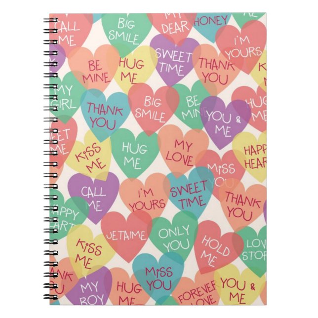 Carnet Arrière - plan de forme d'amour (Devant)