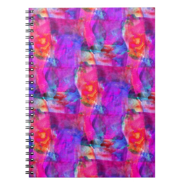Carnet arrière - plan de texture rose, bleue et rouge (Devant)