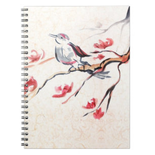 Carnet Arrière - plan d'oiseau de chant