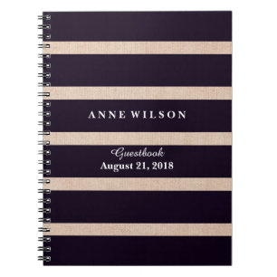 Carnet Arrière - plan Motif Burlap Black Stripes