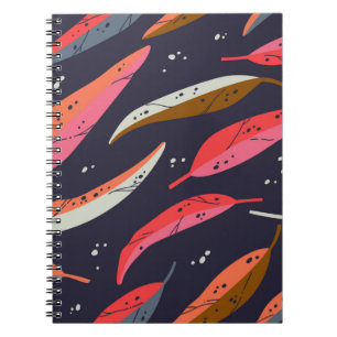Carnet arrière - plan motif vintage feuille automne sans