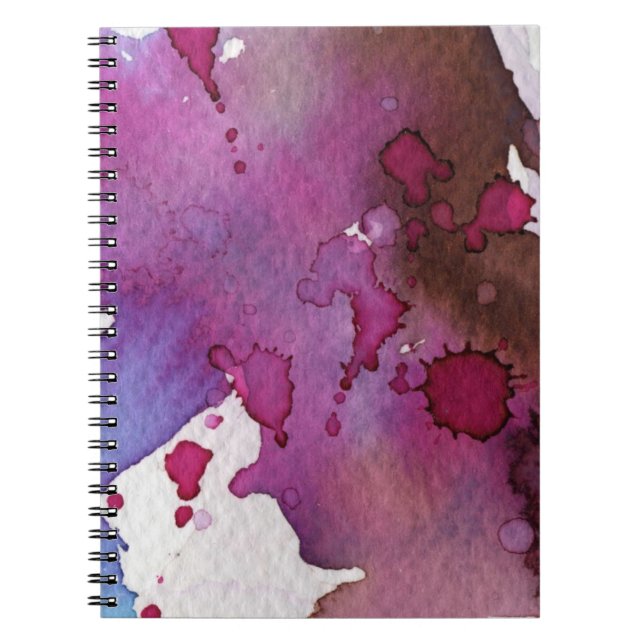 Carnet Arrière - plan pourpre d'aquarelle (Devant)