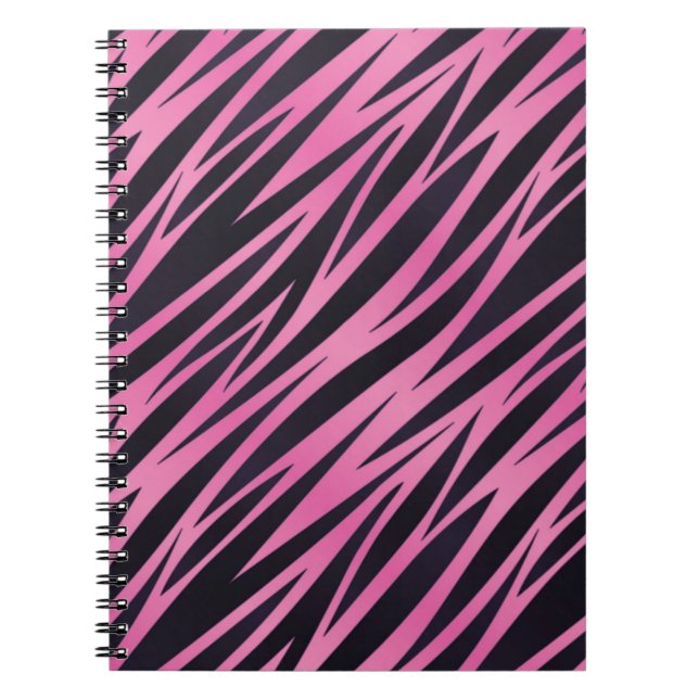Carnet Arrière - plan rose de rayure de zèbre (Devant)