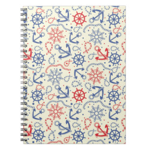 Carnet arrière - plan rouge et marine avec ancre