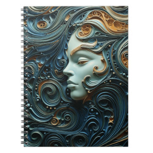 Carnet Art 3D de la femme Lune