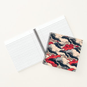 Carnet Art abstrait de style japonais représentant des va