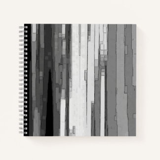 Carnet Art abstrait en niveaux de gris B&W