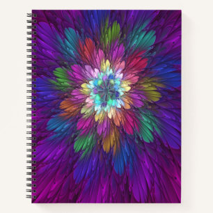 Carnet Art abstrait fractal de fleurs psychédéliques colo