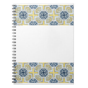 Carnet Art Carrelage géométrique des Faux bleu jaune
