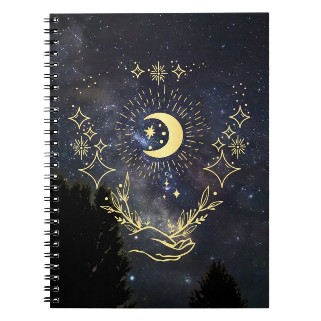 Carnet Art céleste Lune et étoiles (Devant)