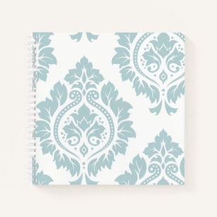 Carnet Art damassé décoratif I bleu oeuf de canard sur bl