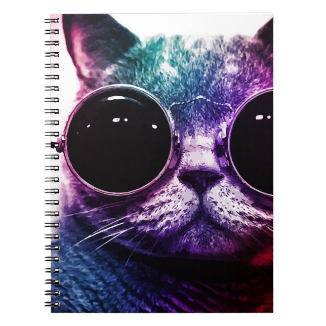 Carnet Art de bruit de chat de hippie (Devant)