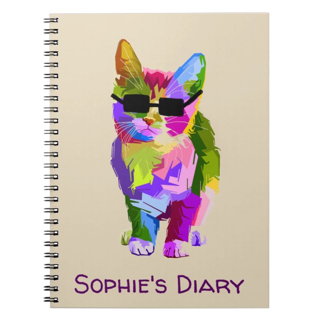 Carnet Art de chat de minou de chat de cool d'art de (Devant)