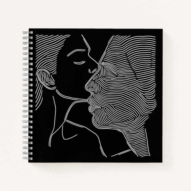Carnet Art de couple en noir et blanc en ligne (Devant)