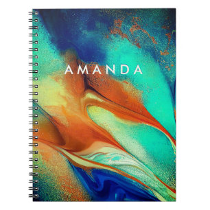 Carnet Art de la parties scintillant en marbre orange imi