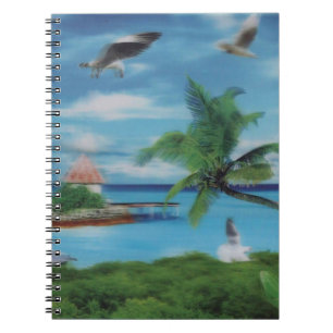 Carnet Art de la scène de plage tropicale