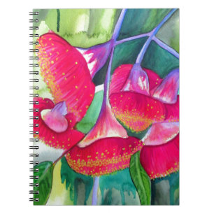 Carnet Art de l'aquarelle australienne à fleurs rouges