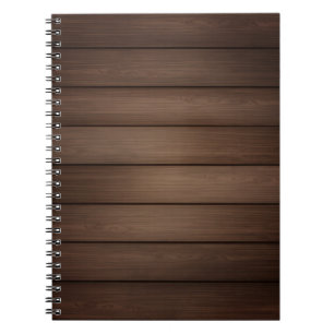Carnet Art de mode abstrait marron rayé grain de bois