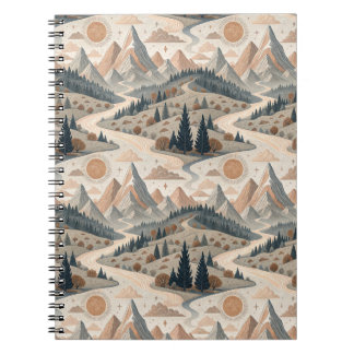 Carnet Art de motif de paysage abstrait de montagne boho 