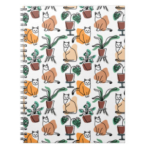 Carnet Art de trait dessin chats et fleurs