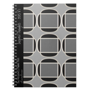 Carnet Art Déco fait Maroc-Black-Grey - Personnalisé
