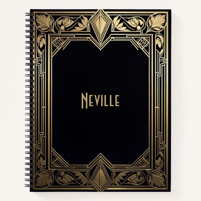 Carnet Art Deco Floral Frame (Devant)