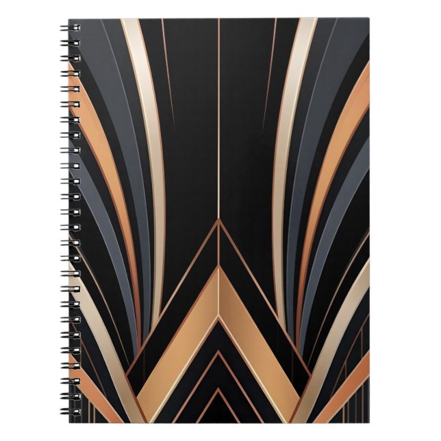 Carnet Art Deco Metallic Geometric Elegance (Devant)