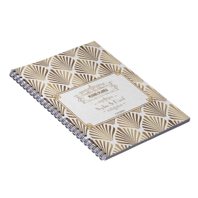 Carnet Art Déco White Gatsby 1920 Style Wedding planner (Côté Droit)