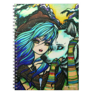 Carnet Art d'imaginaire de fille de montagne de neige de