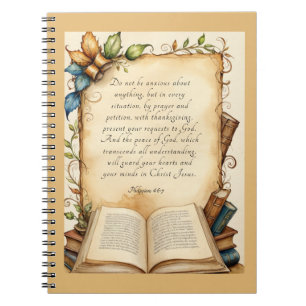 Carnet Art du verset biblique chrétien Philippiens 4:6-7