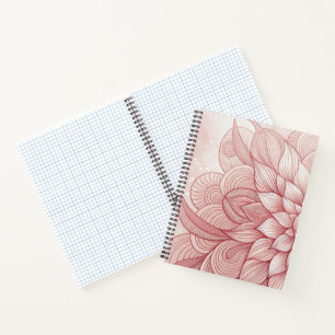 Carnet Art floral rose pâle
