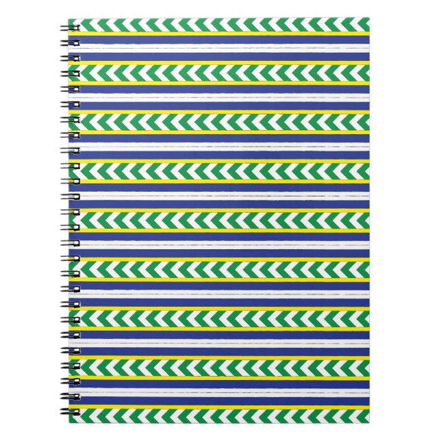Carnet Art folklorique letton vert et bleu letton (Devant)