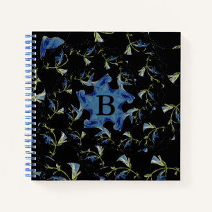 Carnet Art fractal bleu et noir Sage