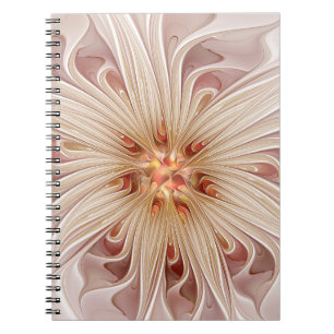 Carnet Art fractal de fleurs pastel moderne abstrait pêch