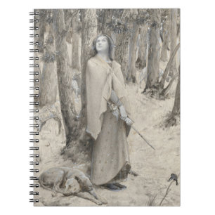 Carnet Art Monochrome Forêt-Dame Médiévale