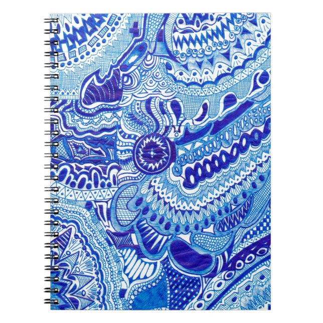 Carnet Art motif de style Royal Blue et White Ming (Devant)