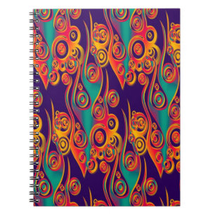 Carnet Art Motif tatouage - flammes & cercles