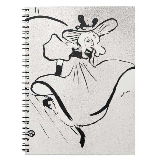 Carnet Art noir et blanc Jane Avril par Toulouse Lautrec (Devant)