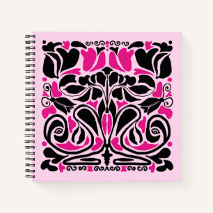 Carnet Art Nouveau à la végétation luxuriante