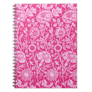 Carnet Art Nouveau Carnation Damask, Fuchsia rose