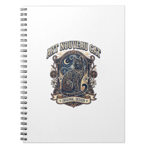 Carnet Art Nouveau Chat Chat Art Nouveau Vintage Vector A