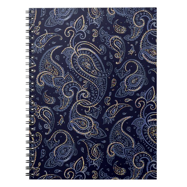 Carnet Art Nouveau Floral Denim Design (Devant)