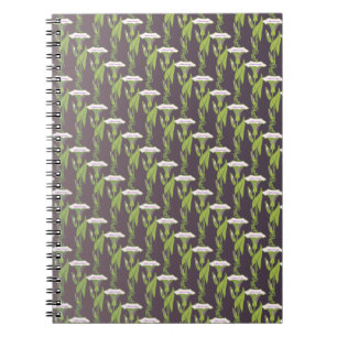 Carnet Art Nouveau sombre Ipomoea papier peint floral art