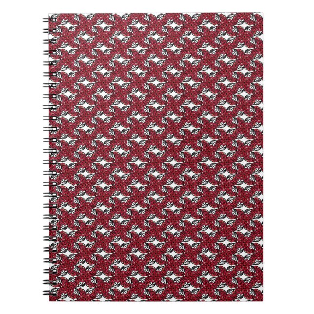 Carnet Art Nouveau Vignes florales rouges et noires roses (Devant)